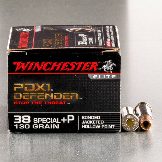 200rds – 38 Special +P Winchester Defender 130gr. PDX1 Bonded JHP Ammo