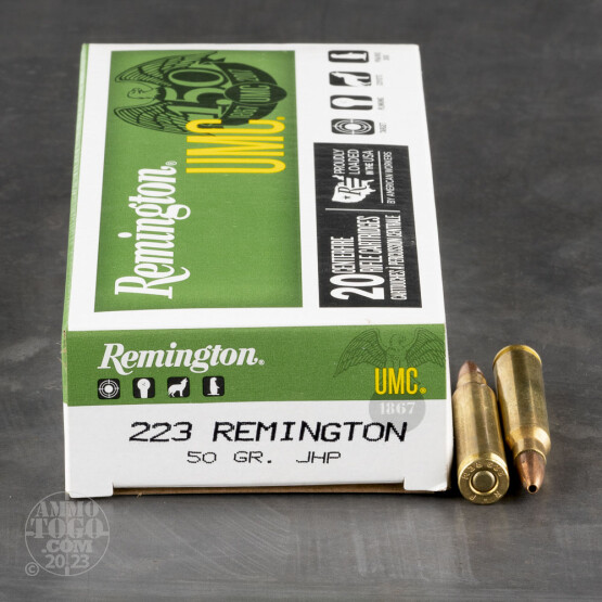 20rds - .223 Remington UMC 50gr. JHP Ammo
