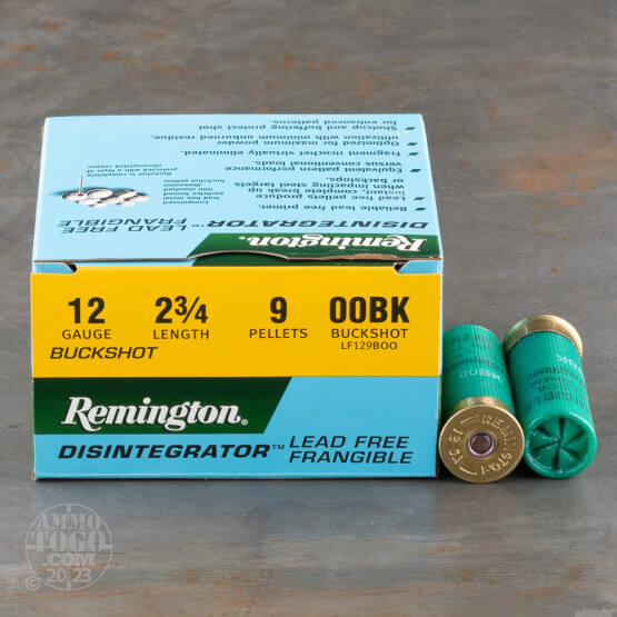 25rds - 12 Gauge Remington Disintegrator 2 3/4" Lead Free Frangible 00 Buckshot Ammo