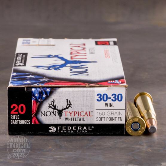 20rds - 30-30 Federal Non-Typical Whitetail 150gr. Non-Typical SP Flat Nose Ammo