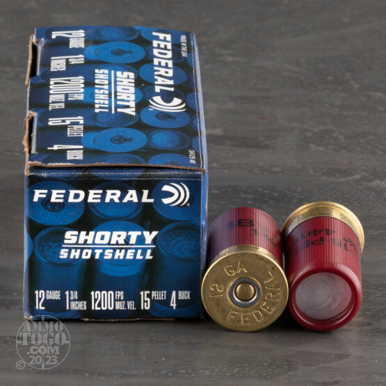 100rds – 12 Gauge Federal Shorty Shotshell 1-3/4" 15/16oz. #4 Buckshot Ammo