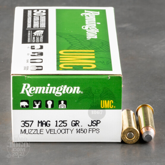 50rds - 357 Mag Remington UMC 125gr. JSP Ammo