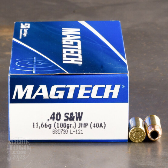 50rds - 40 S&W Magtech 180gr. JHP Ammo