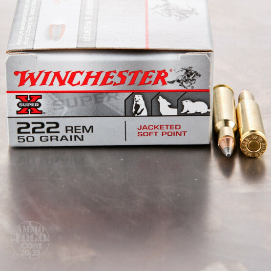20rds - 222 Rem. Winchester Super-X 50gr. Jacketed Soft Point Ammo