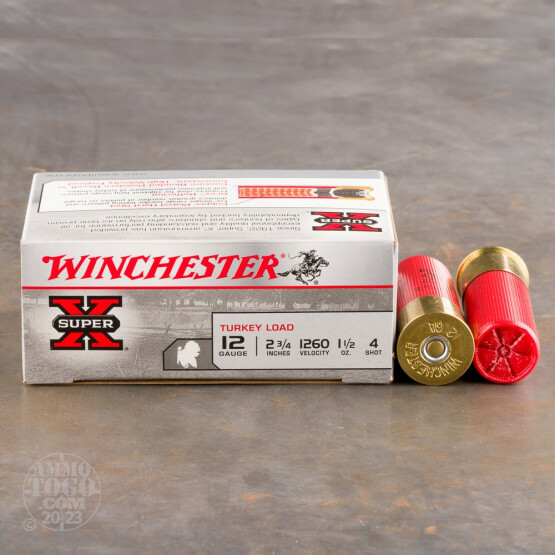 100rds - 12 Gauge Winchester Super-X 2 3/4"  1 1/2oz.  #4 Turkey Load