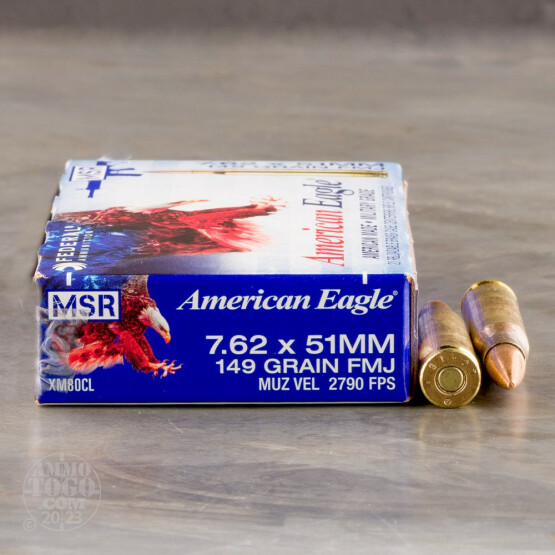 20rds - 7.62 x 51 NATO Federal Lake City XM80CL 149gr. FMJ Ammo