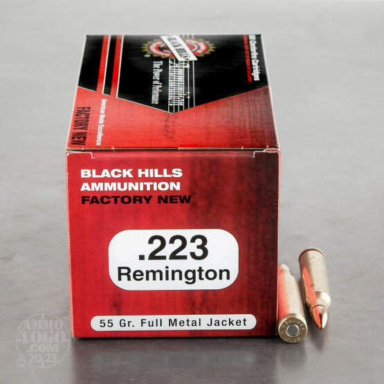 50rds - 223 Black Hills 55gr. Full Metal Jacket Ammo