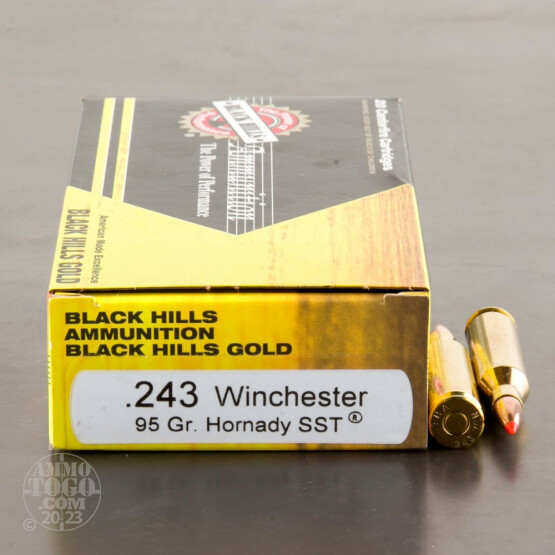 20rds – 243 Win Black Hills Gold 95gr. SST Ammo