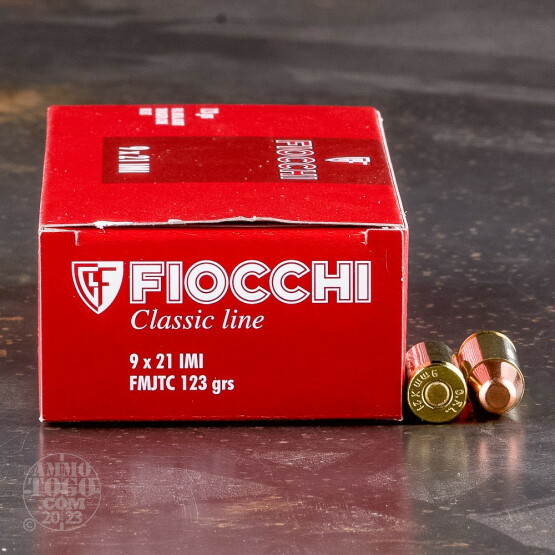 50rds – 9x21mm Fiocchi 123gr. FMJTC Ammo
