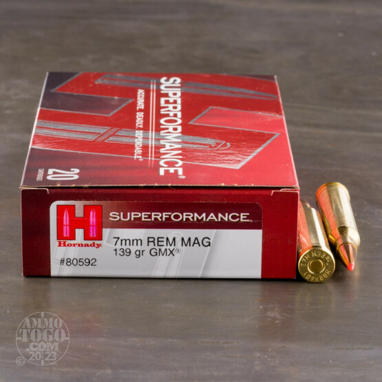 20rds – 7mm Rem Mag Hornady Superformance 139gr. GMX Ammo