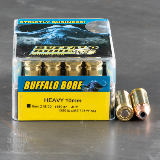 20rds – 10mm Buffalo Bore 180gr. JHP Ammo