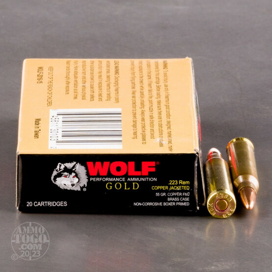 20rds - 223 Rem Wolf Gold 55gr. FMJ Ammo