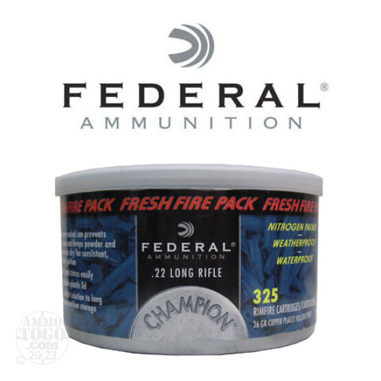 325rds - 22LR Federal Champion 36gr. Copper Plated Hollow Point Ammo