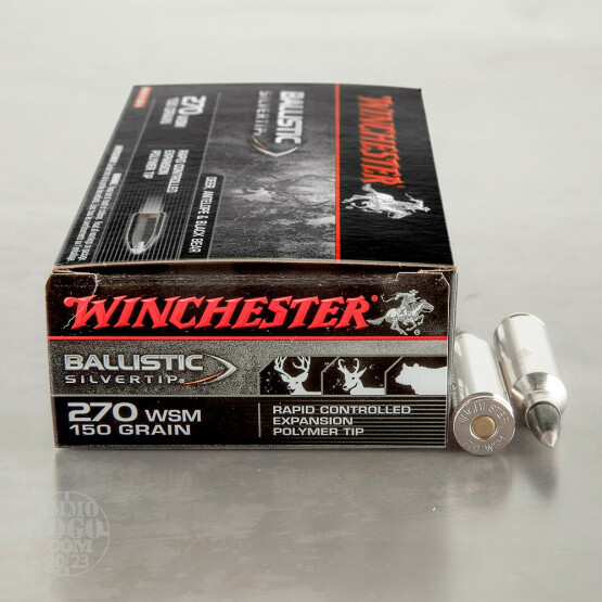20rds - 270 WSM Winchester 150gr. Supreme Ballistic Silvertip Ammo