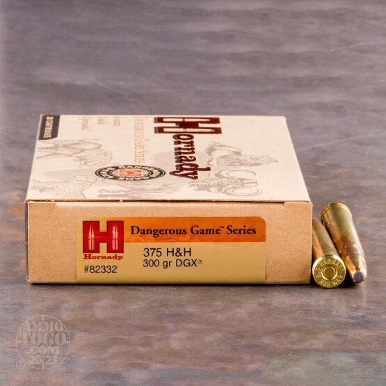 20rds – 375 H&H Mag Hornady Dangerous Game Series 300gr. DGX Ammo