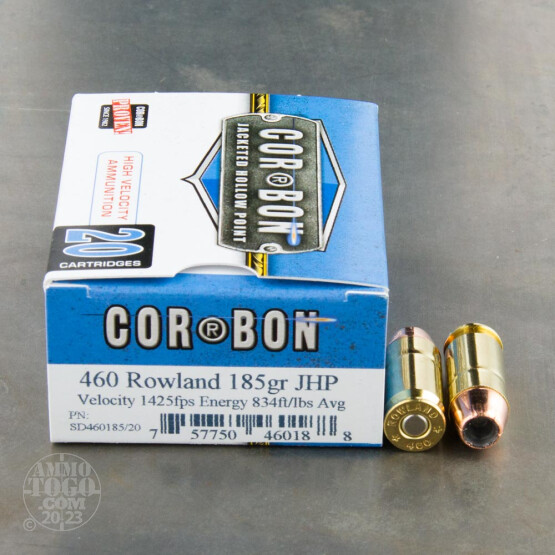 20rds - 460 Rowland Corbon 185gr. Jacketed Hollow Point Ammo