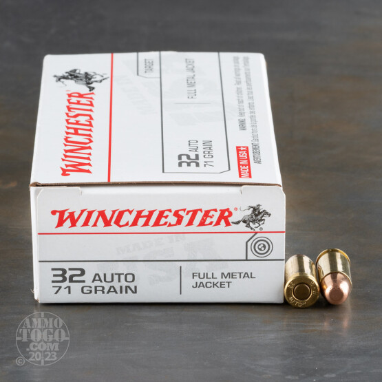 50rds - 32 Auto Winchester USA 71gr. FMJ Ammo