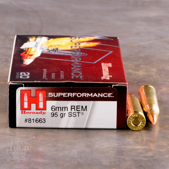 20rds – 6mm Rem Hornady Superformance 95gr. SST Ammo