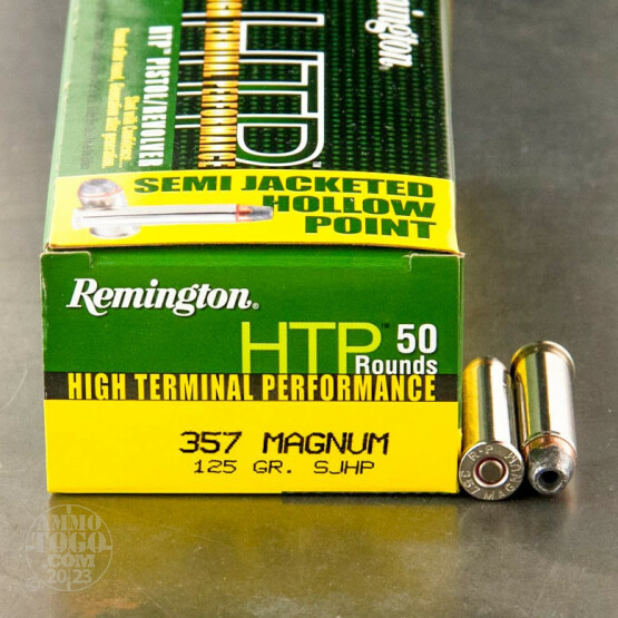 50rds - 357 Magnum Remington HTP 125gr. SJHP Ammo