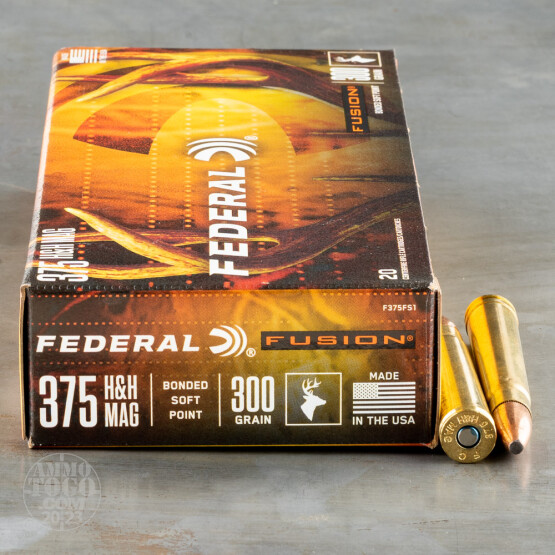 20rds - 375 H&H Mag Federal Fusion 300gr. SP Ammo