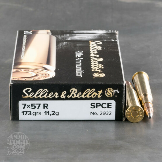 20rds - 7mm Mauser Rimmed (7x57R)  Sellier & Bellot 173gr. SP Ammo
