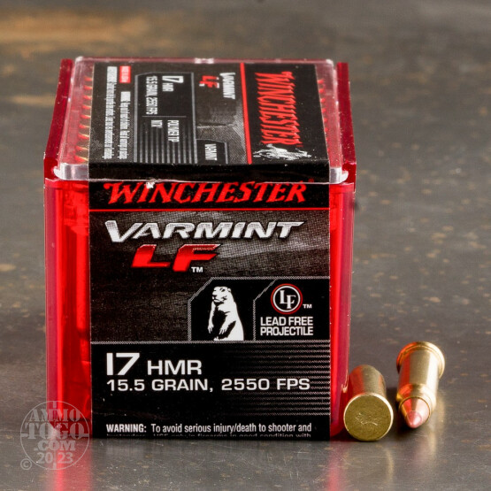 50rds - 17 HMR Winchester Supreme Lead Free 15.5gr. Polymer Tip NTX Ammo