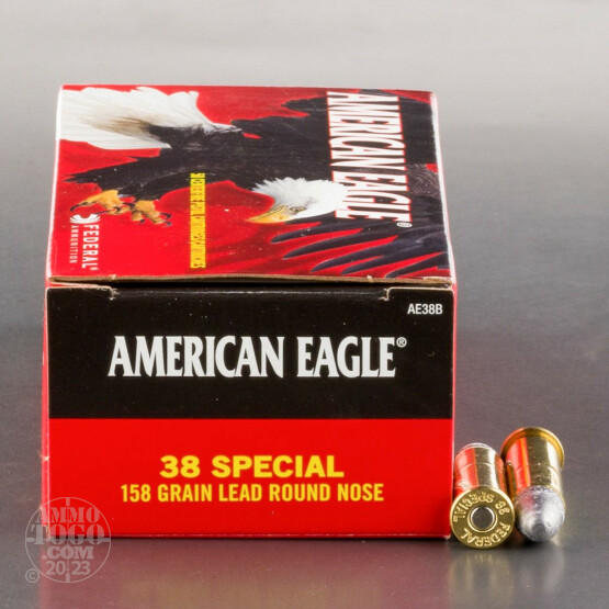 50rds - 38 Special Federal American Eagle 158gr. LRN Ammo