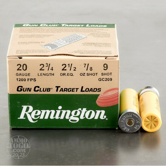 25rds - 20 Gauge Remington Gun Club 2 3/4" 7/8oz. #9 Shot Ammo