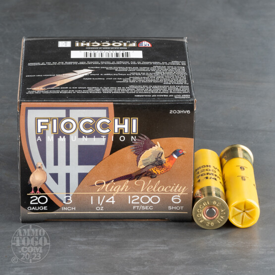 25rds - 20 Gauge Fiocchi Optima Specific High Velocity 3" 1-1/4 Ounce #6 Shot Ammo