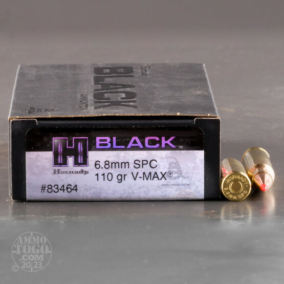 20rds – 6.8 SPC Hornady BLACK 110gr. V-MAX Ammo