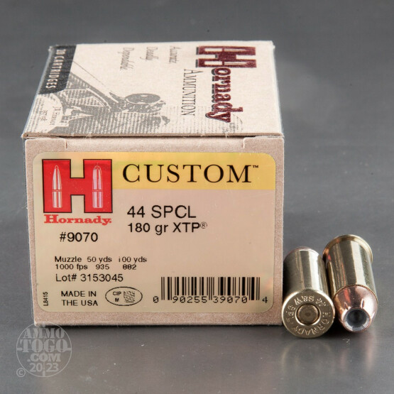 20rds - 44 Special Hornady Custom 180gr. XTP Ammo