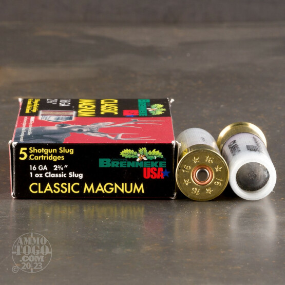 25rds - 16 Gauge Brenneke Classic Magnum 2 3/4" 1oz. Slug Ammo