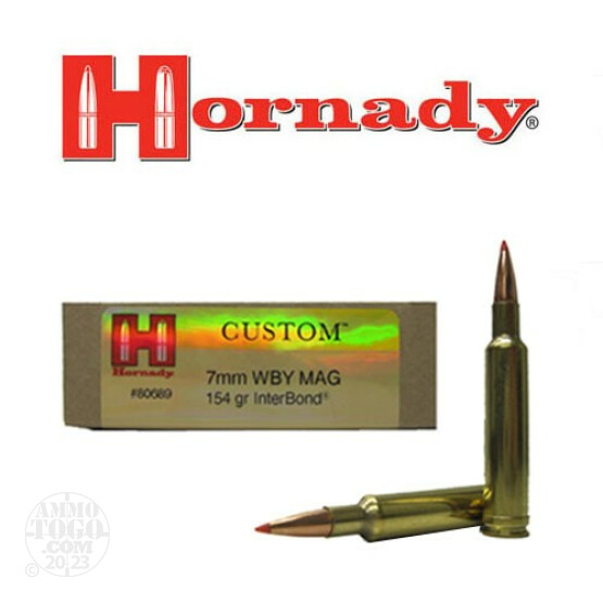 20rds - 7mm WBY Mag Hornady 154gr. InterBond Ammo