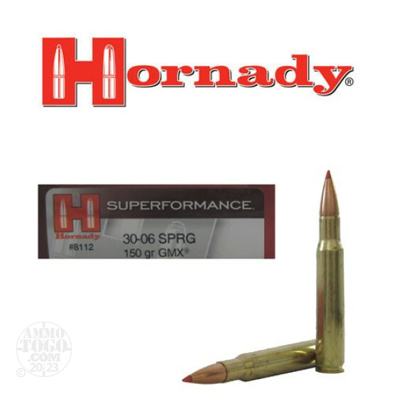 20rds - 30-06 Hornady 150gr. GMX Superformance Ammo