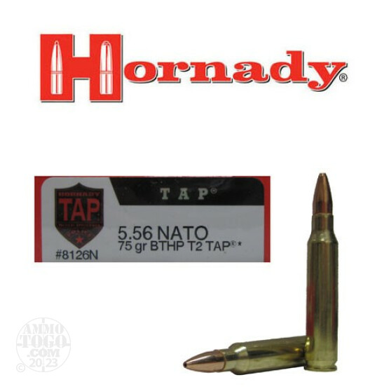 20rds - 5.56 Hornady TAP 75gr. BTHP T2 Ammo