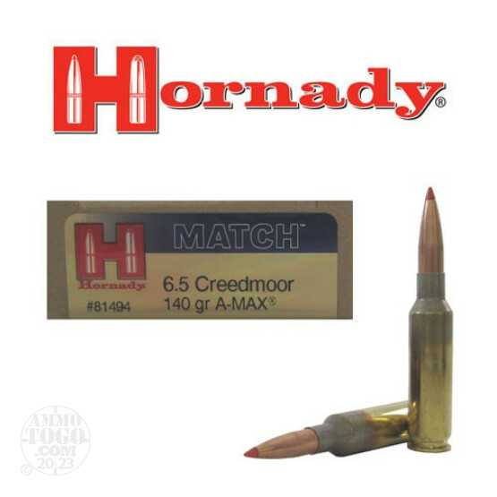 20rds - 6.5 Creedmoor Hornady Match 140gr. A-MAX Ammo