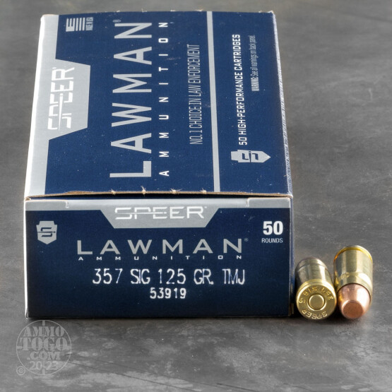 50rds - 357 Sig Speer Lawman 125gr. TMJ Ammo