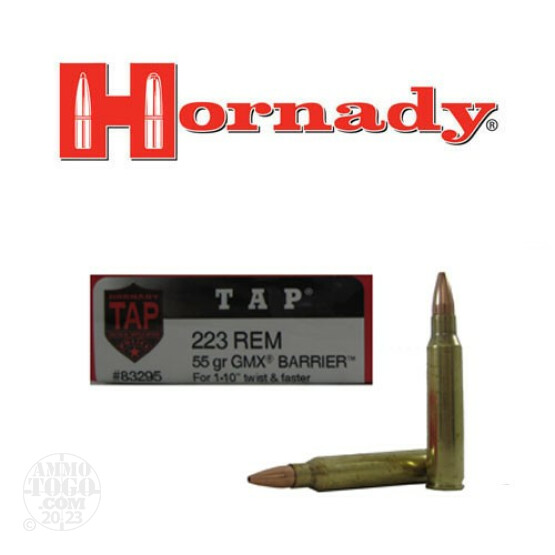 20rds - 223 Hornady TAP Barrier 55gr. GMX HP Ammo