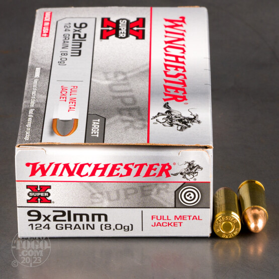 50rds - 9x21mm Winchester 124gr. FMJ Ammo