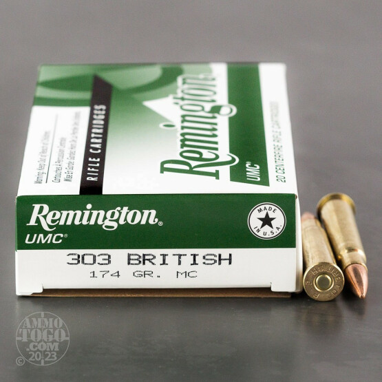 20rds - 303 British Remington UMC 174gr. Metal Case Ammo