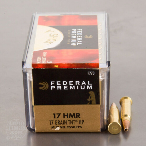 50rds - 17 HMR Federal Premium TNT Hollow Point Ammo