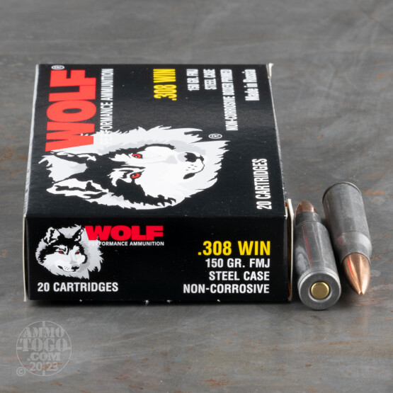 500rds – 308 Win Wolf 150gr. FMJ Ammo