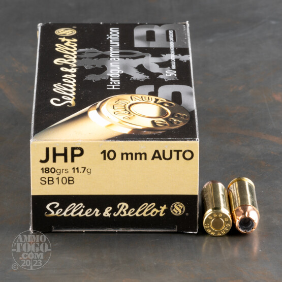 50rds - 10mm Sellier & Bellot 180gr. JHP Ammo