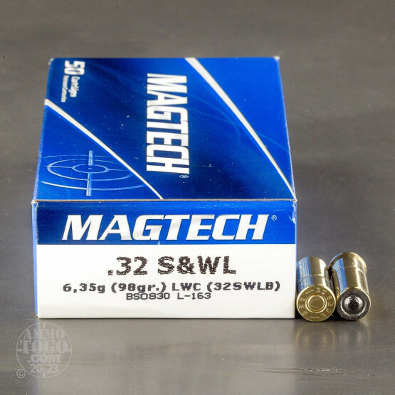 50rds - 32 S&W Long Magtech 98gr. Lead Wadcutter Ammo