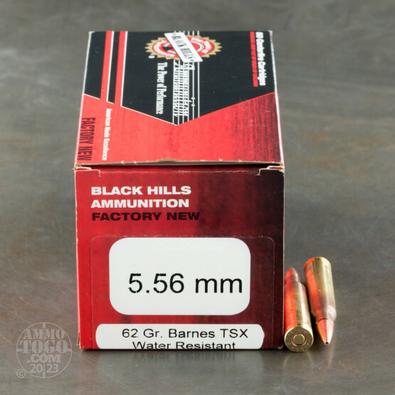 50rds - 5.56 Black Hills 62gr. TSX HP Ammo