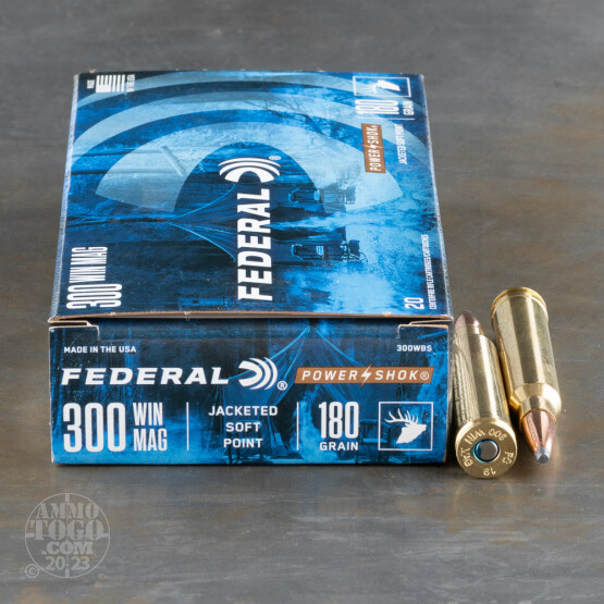 20rds - 300 Win. Mag Federal Power-Shok 180gr. Soft Point Ammo