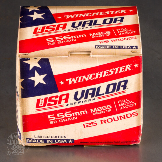 1250rds – 5.56x45 Winchester USA VALOR 62gr. FMJ M855 Ammo