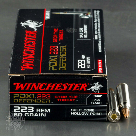 20rds – 223 Rem Winchester Defender 60gr. Split Core HP Ammo