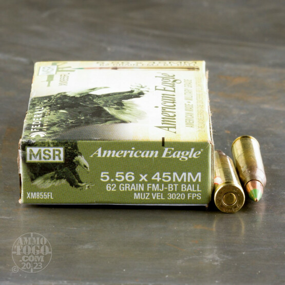 20rds – 5.56x45mm Federal American Eagle XM855 62gr. FMJBT Ammo
