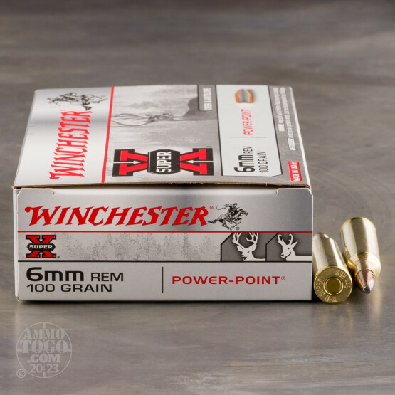 20rds - 6mm Rem. Winchester Super-X 100gr Power Point Ammo